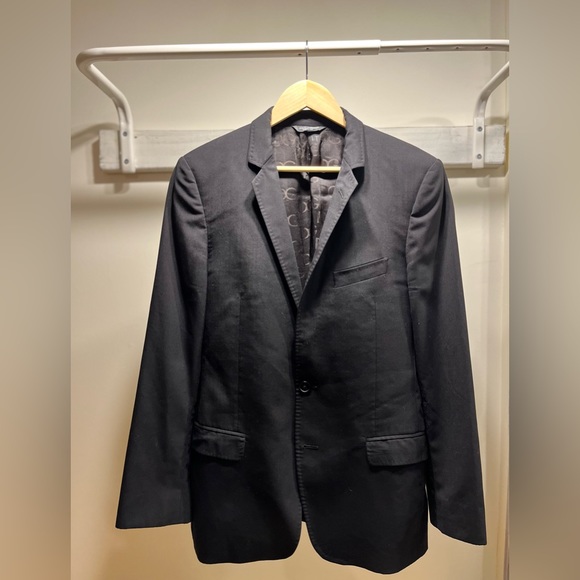 DOLCE & GABBANA men’s virgin wool and silk jacquard midnight black blazer sz 48 - Picture 3 of 16